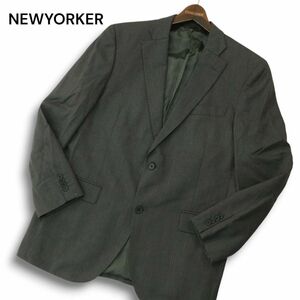 NEWYORKER ニューヨーカー 通年 総裏 ストライプ★ テーラード ジャケット Sz.AB7　メンズ グレー　A4T11544_A#O