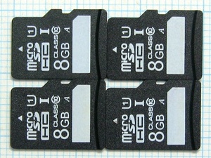 ★micro SDHC メモリーカード ８GB ４枚 中古★送料８５円・１８５円