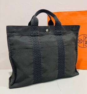 HERMES ● 極上美品 エールライン MM ハンドバッグ トートバッグ エルメス グレー バック バッグ