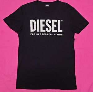 DIESEL黒白ロゴTシャツメンズMブラックディーゼル人気完売品半袖限定デザイン