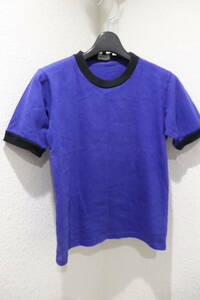 即決 90’s A.P.C. アーペーセー apc フランス製 1997SS Archive 初期 リンガーTシャツ レディース S パープルネイビー×ブラック