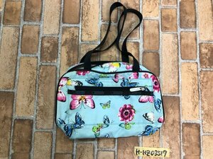 LeSportsac レスポートサック レディース チョウ柄 ミニハンドバッグ 水色