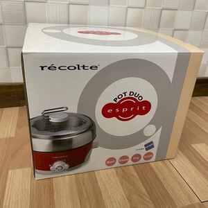 美品 recolte レコルト ポットデュオ エスプリ 電気式マルチクッカー レッド RPD-2R RPD-2 km1117