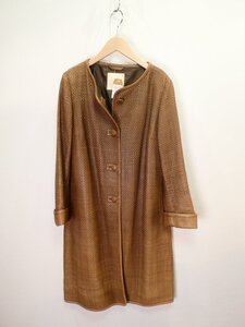 マックスマーラ S MaxMara シープレザー 編込み ロングコート 【L