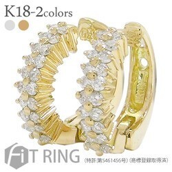 18金 ダイヤモンド イヤリング ダイヤ 0.4ct k18ゴールド 中折れ式イヤリング フィットリング レディース アクセサリー