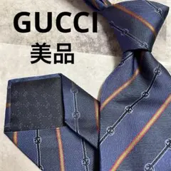 【美品】GUCCI グッチ　ネクタイ　GG柄　シルク100% シェリーライン　蜂