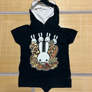 CUNE うさぎ　半袖　パーカー　tee tシャツ 黒　ブラック