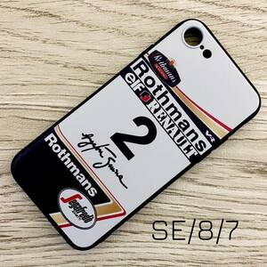 アイルトン・セナ マシン デザイン iPhone 8 / 7 / SE ケース F1 ウィリアムズ ルノー FW16 ロスマンズ カラー スマホ