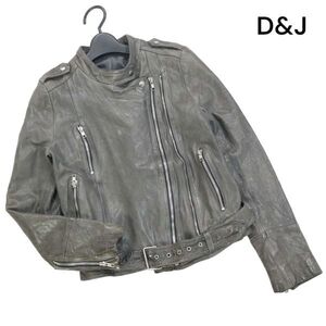 D&J Collection 秋冬 リアル レザー ライダース ジャケット Sz.66　レディース　K3T01010_B#N