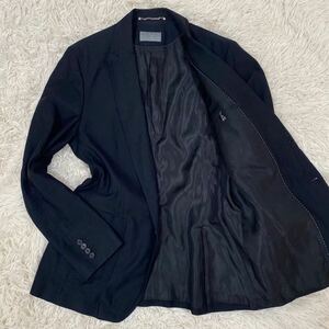 極美品 XXL ザラ テーラードジャケット ブラック コットン メンズ アウター ZARA MAN スーツ 52 秋冬 3L ステッチ 総裏 2B マン 綿