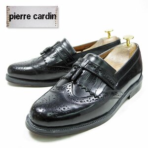 デッドストック　新品　8EEE表記　26cm相当　Pierre cardin　ピーエルカルダン　キルトタッセルローファー　ブラック　高級 /U7703