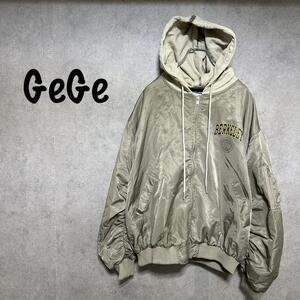 【GeGe】バックプリントブルゾン（ONE）胸ロゴ＊フーディー＊ヴィンテージ＊