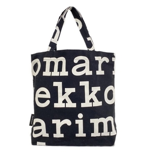 マリメッコ marimekko トートバッグ - 黒×白 美品 バッグ