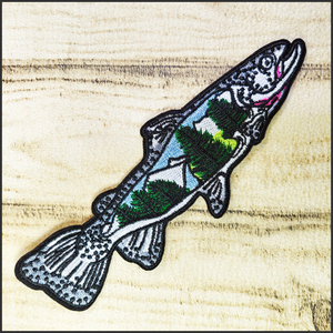 トラウト 刺繍パッチ アイロンオン　TR02 [●匿名配送● ニジマス 鱒 魚 釣り 毛針 フライ フィッシング]