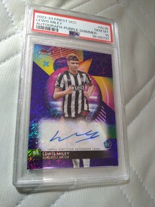 2023-24 TOPPS FINEST UEFA CLUB COMPETITIONS AUTOGRAPHS ALW LEWIS MILEY PURPLE SHIMMER 119/199 199枚限定 PSA10