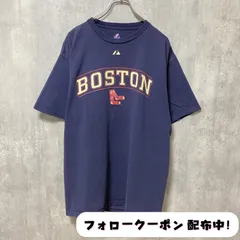 古着 used　Boston Red Sox　レッドソックス　半袖プリントTシャツ　Majestic　紺　ネイビー