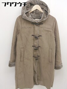 ■ LABEL COLLECTION BASIC 裏ファー 長袖 ダッフルコート サイズLL ブラウン レディース