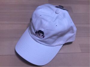 男女兼用 新品 正規品 不二家 ペコちゃん 刺繍 キャップ 帽子 cap 白 ホワイト ミルキー fujiya peko milky /検索 シュプ