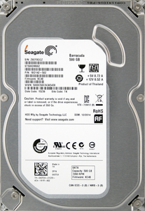 Seagate ST500DM002-1BD142 DP/N 09CF26 3.5インチ SATA600 500GB 1059回 14077時間