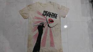 PADen HEALTHY APPETITE 切り替え デザイン 半袖Tシャツ M ベージュ インポート ヴィンテージ