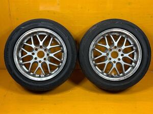 ★即決品！★ レーシングスパルコ 15in 6.5j +45 pcd100/114.3 ダンロップ 195/55/15 フィット ヴィッツ スイフト シビック等 2本セット