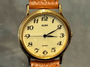 ジ2)セイコー SEIKO アルバ ALBA クォーツ 3針 V501-6K80 男性用 メンズ 腕時計 中古 現状品 文字盤白