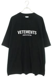 ヴェトモン VETEMENTS 24SS UE64TR800B サイズ:M リミテッドエディションロゴプリントTシャツ 新古品 SB01