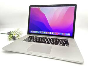 【15.4インチ】Apple MacBook Pro(Retina,15-inch,Mid 2015) A1398 Core i7(4980HQ)/2.8GHz RAM:16GB/SSD:512GB Monterey 動作品