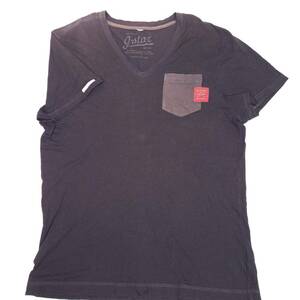 Lサイズ相当 G-STAR RAW Ｔシャツ ブラック 無地 ポケット Ｖネック 半袖 リユース ultramto ts1960