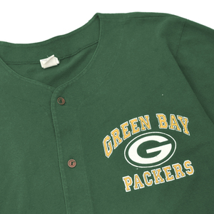 80s 90s USA製 ビンテージ NFL GREEN BAY PACKERS ベースボールシャツ size.M