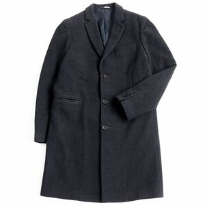 良品●PS Paul Smith ポールスミス PY-BM-52273 ウール100％ ロング丈 チェスターコート/ロングコート グレー M 正規品 メンズ