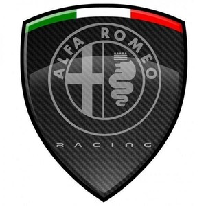 海外　限定品　送料込み 　アルファロメオ レーシング シールド ALFA ROMEO Racing 75mm　ステッカー