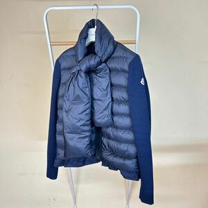 【希少】 MONCLER モンクレールハイブリッドダウン　ニットカーディガン　ネイビー　S