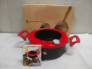 未使用　EPON【 温度計付 天ぷら鍋 22cm 】未使用在庫品 丸型 両手鍋 箱付