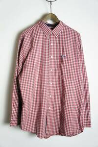 美品 90s 00s CHAPS RALPH LAUREN チャップス ラルフローレン 長袖 ギンガム チェック シャツ 赤 L 本物 216O