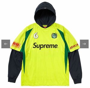 Supreme シュプリーム Hooded Soccer Jersey 2023FW M サイズ 黄色 Yellow 新品 正規品 未使用 Logo ロゴ 長袖 シャツ ユニフォーム