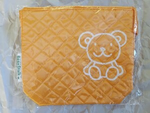 ビーンスターク　おむつポーチ　オレンジ　約21×15×5.5cm　サテン地　くまちゃん　非売品　ノベルティ　開封済み未使用　長期保管品