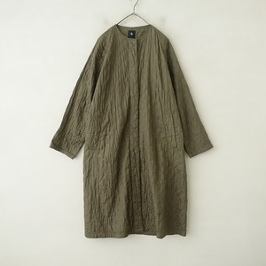 【定価4.4万】メゾンドソイル maison de soil *QUILTED SILK PLAIN クルーネックラグランコート*1カーキ(jk33-2412-420)【02A52】