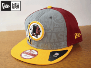 B16《未使用品》NEW ERA ニューエラ 9FIFTY【M-Lフリーサイズ】NFL WASHINGTON RED SKINS レッドスキンズ フラット 帽子 キャップ USモデル