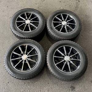 【5256】 195/65R15 4本セット冬タイヤDUNLOP WINTERMAXX WM02バリ山【2020年】アルミンホイール 15X6J PCD114.3/5H