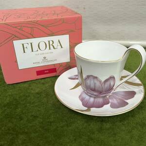 ★☆ 未使用保管品/陶磁器/西洋磁器 Royal Copenhagen/ロイヤルコペンハーゲン FLORA カップ＆ソーサー/ティーカップ アイリス