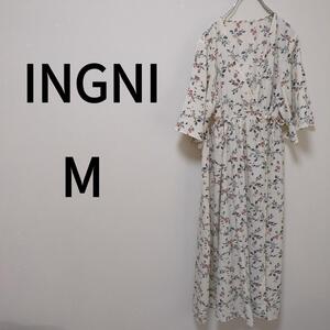 【INGNI】イング（M）カシュクール花柄ガウン＊ワンピース＊半袖＊フェミニン