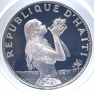 希少 1973年 ハイチ 貝を持つ少女 同グレード鑑定15枚 PCGS PR68DCAM 50グルード 銀貨 アンティークコイン