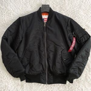 美品 90s Alpha Industries アルファインダストリーズ リバーシブル ブラッドチット アメリカ国旗 MA-1