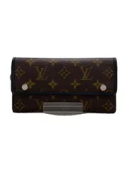 LOUIS VUITTON ポルト・フォイユ・ロン_モノグラム・マカサー_BRW PVC ブラウン 総柄 メンズ