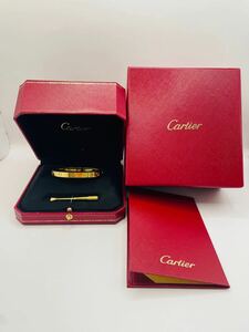 【極美品】カルティエ ラブブレス イエローゴールド 16サイズ Cartier ブレスレット 証明書 箱有り バングル 未使用品