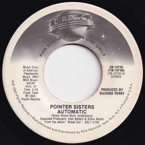 Pointer Sisters Automatic / (LP Version) Planet US JB-13730 203339 SOUL DISCO ソウル ディスコ レコード 7インチ 45