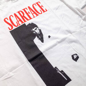 【未使用】L / ギャング映画 SCARFACE スカーフェイス オフィシャル 公式 アルパチーノ プリント Tシャツ 白 ホワイト デッドストック