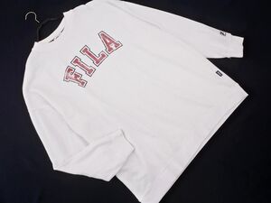 FILA フィラ ロゴ プリント スウェット sizeM/白 ◇■ ☆ ehb3 メンズ