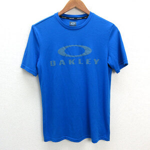 a■オークリー/OAKLEY ビッグロゴプリント Tシャツ【S】青/MENS/16【中古】